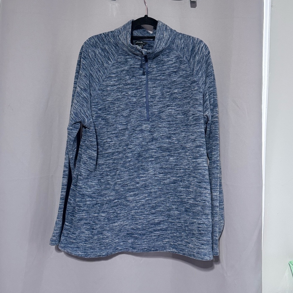 Eddie Bauer Navy Heather Quarter-Zip Pullover
